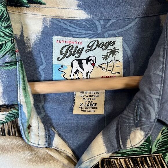 Big Dogs Men's Hawaiian casual button up Shirt beach and dog graphics- Men XL‎ - Picture 2 of 6